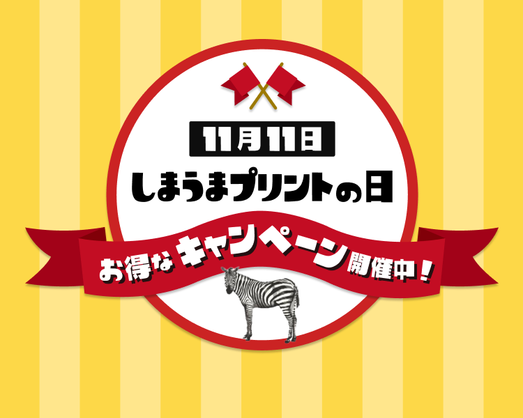 11月11日は しまうまプリントの日 お得な写真プリント 新規様向けフォトブックキャンペーンを同時開催中 ネットプリントのしまうまプリント